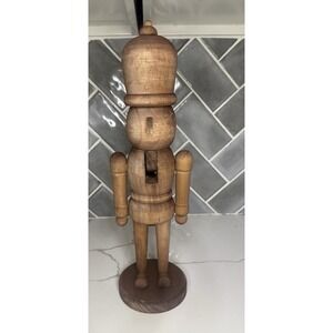 Pottery Barn Nutcracker Wooden Barewood 16 Inch Tall